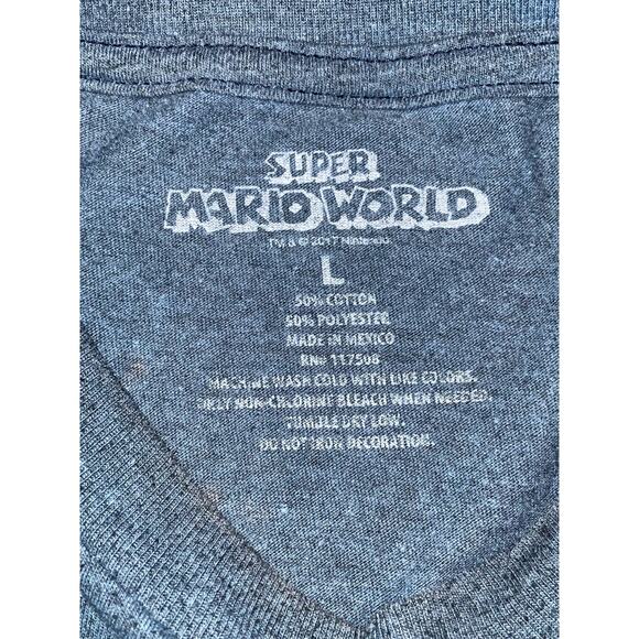 Super Mario World Blue Graphic Short Sleeve T-Shirt Large - Picture 5 of 6
